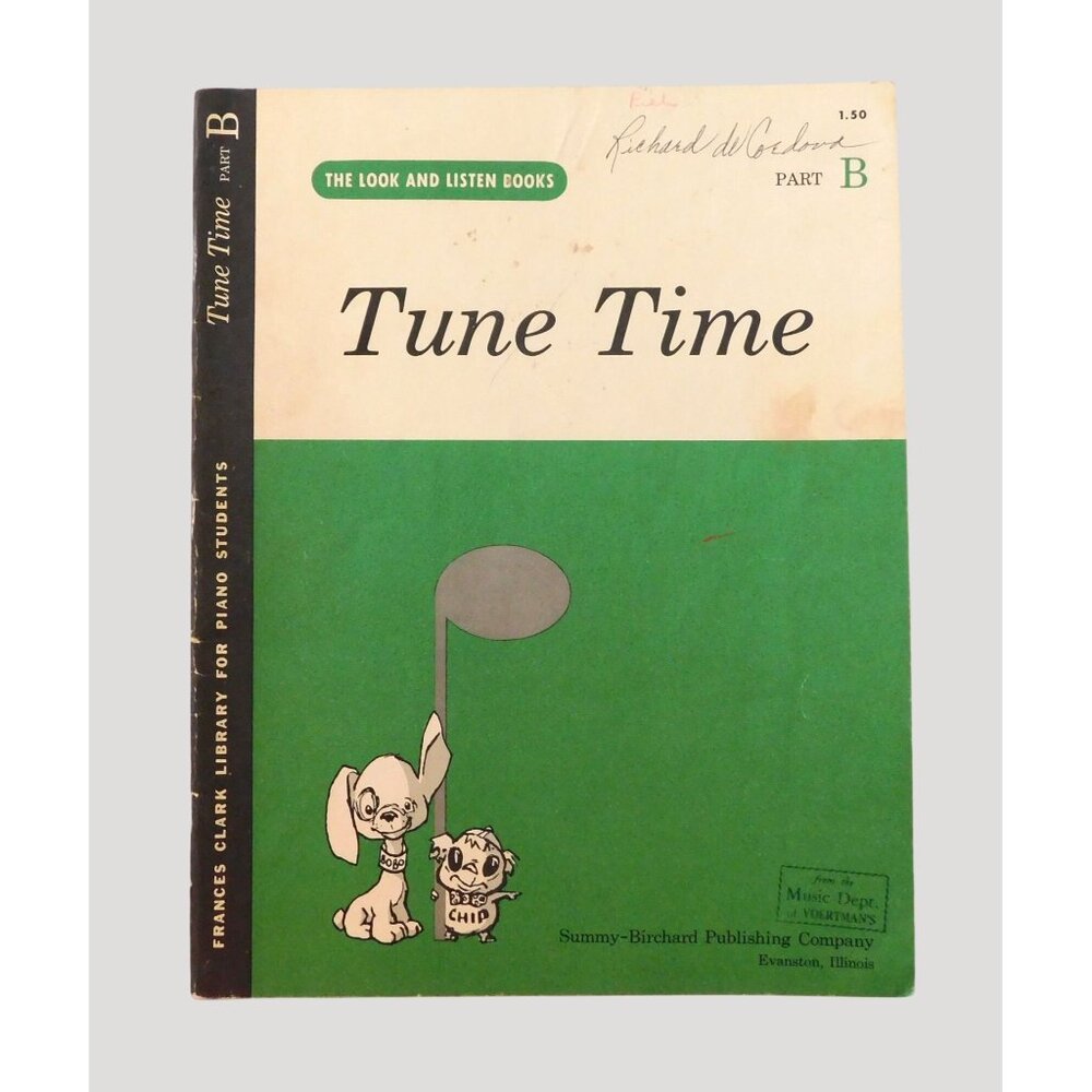 Vintage Tune Time Part B Piano Music Book By Frances Clark 1958 Revised